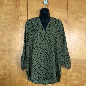 Lush Warren Split Neck Blouse